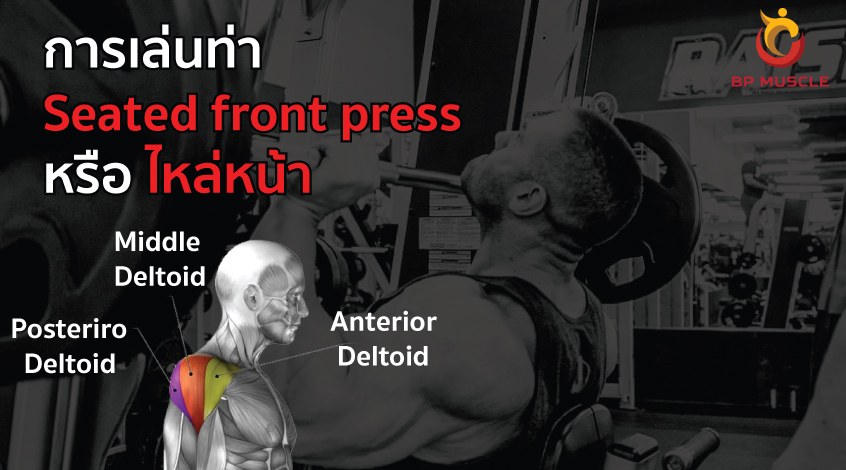 การเล่นท่า Seated front press หรือ ไหล่หน้า