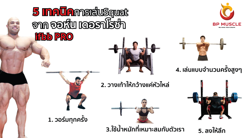 5เทคนิคการเล่นSquatจากจอห์น เดอราโรซ่า ifbb P