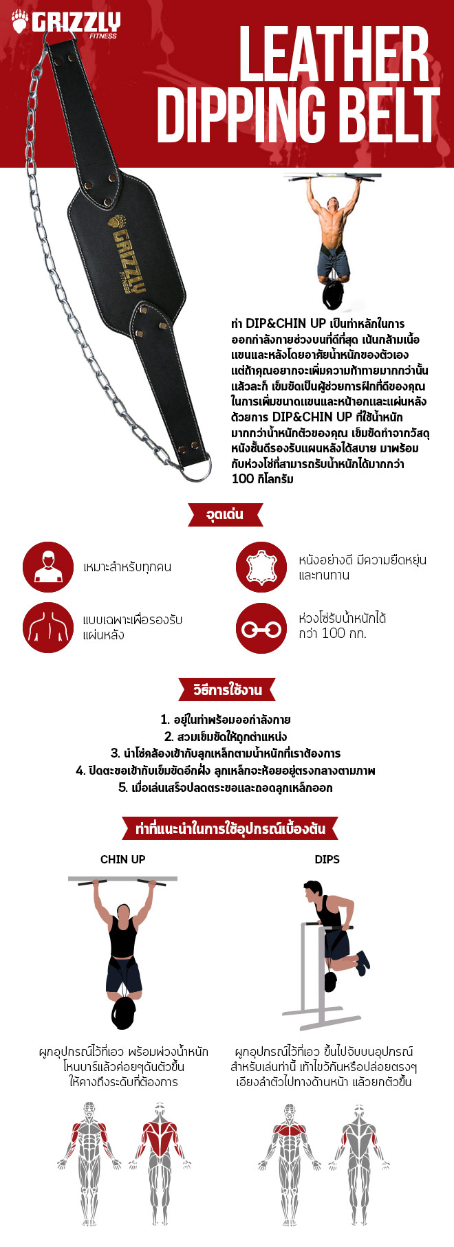 1. เข็มขัดผลิตด้วยหนังวัวแท้100%เกรดพรีเมี่ยม 2. โซ่ผลิดต้วยเหล็กกล้าอย่างดีทนทานสูง 3. ช่วยเพิ่มน้ำหนักในท่าDip 4. ใส่สบาย มีความแข็งแรง ทนทาน fcacb39cdf2366107fe1cdfe226f75eb.jpg